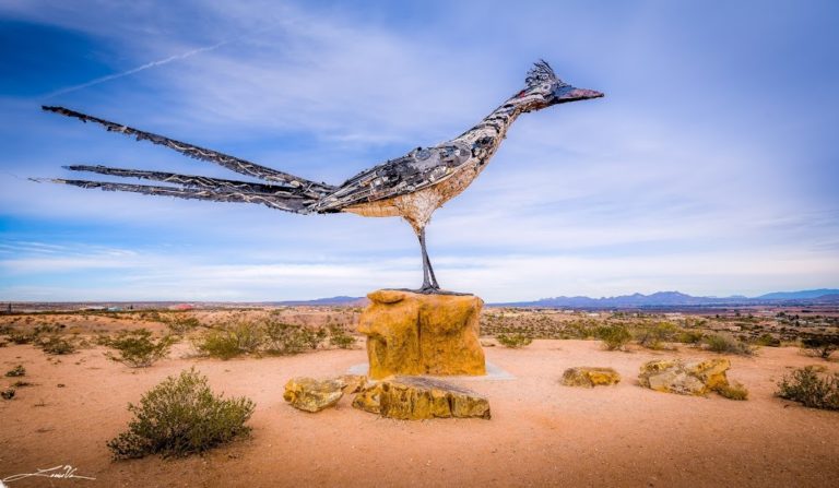 Recycled Roadrunner Sculpture