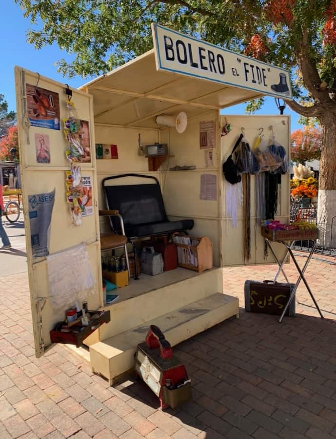 Mexican shoe shine stand in Mesilla
