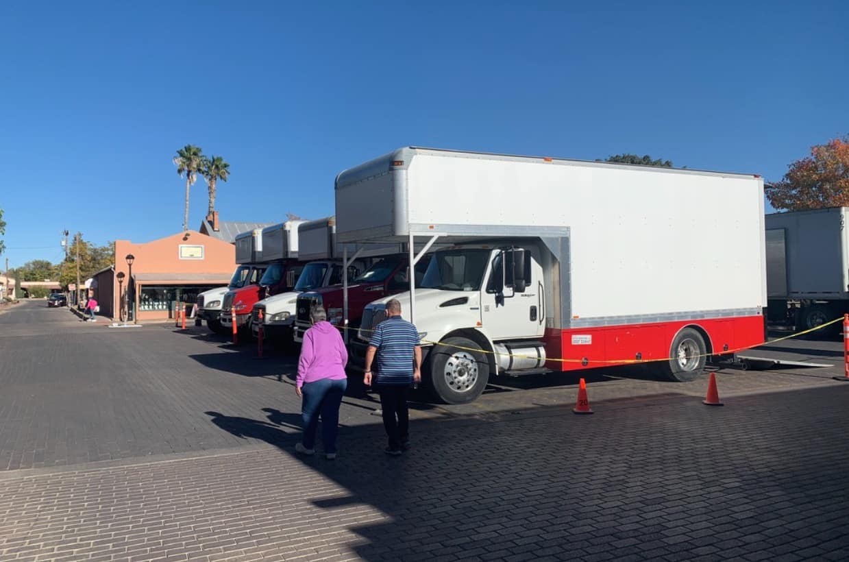 film crews in Mesilla Plaza