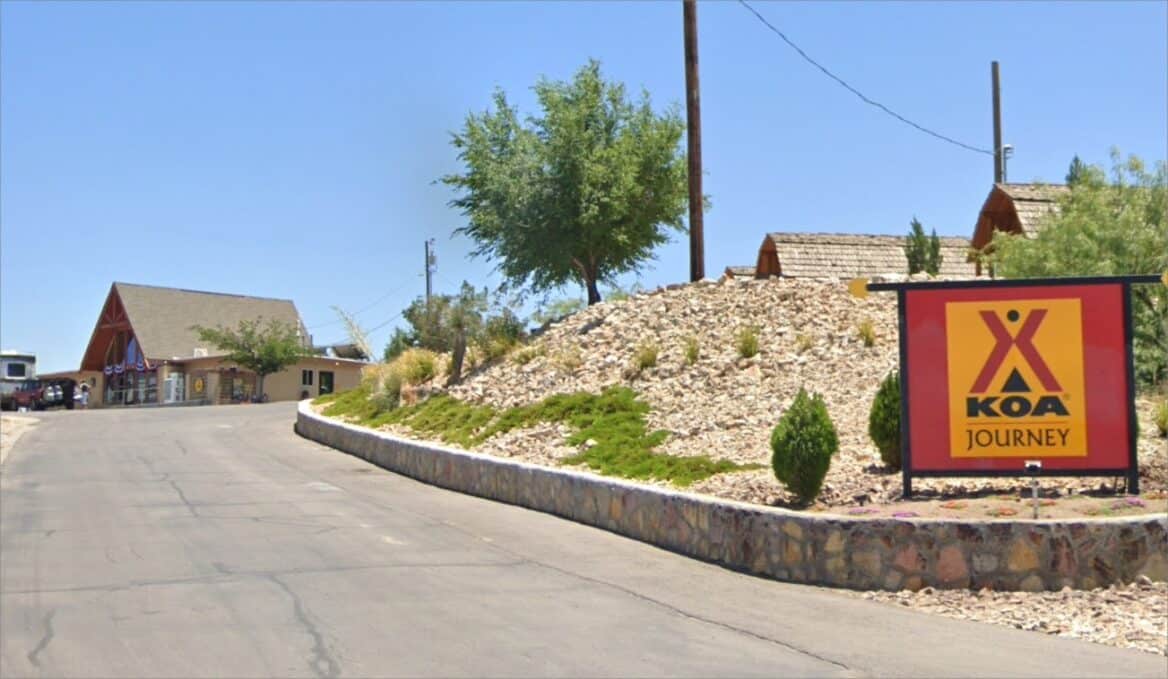 The entrance to Las Cruces KOA Journey