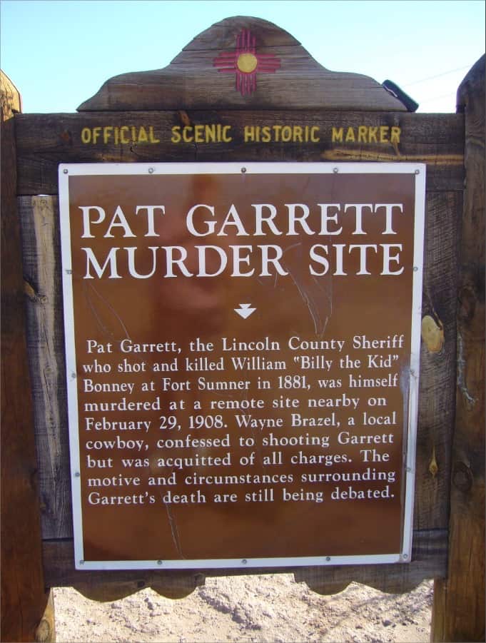 Pat Garrett's murder site, where the former Sheriff met his untimely demise.
